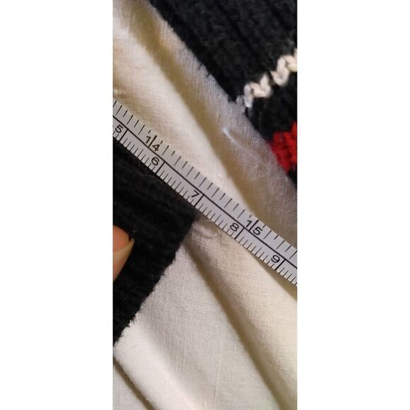 VINTAGE Y2K TOMMY HILFIGER BLACK STRIPED RIBBED TURTLENECK SWEATER - Picture 5 of 5